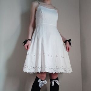 Cotton Floral Lacy Fitted Mini Dress